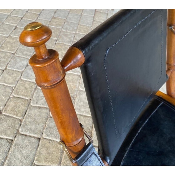 Image 1 of Vintage colonial armchair in teak and leather
