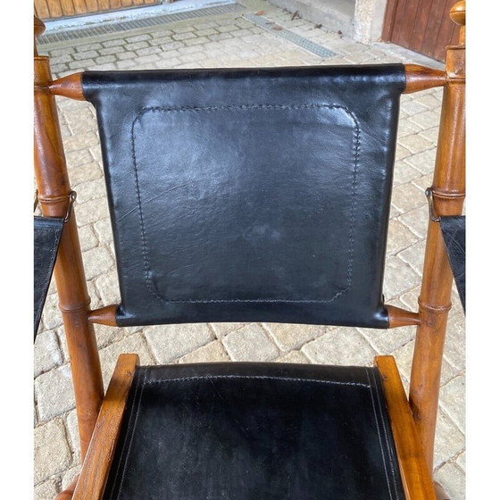 Image 1 of Vintage colonial armchair in teak and leather