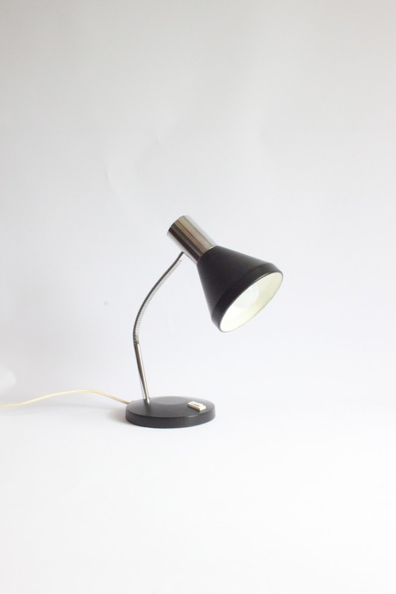 Image 1 of Chrome gooseneck desk lamp, 1960s.