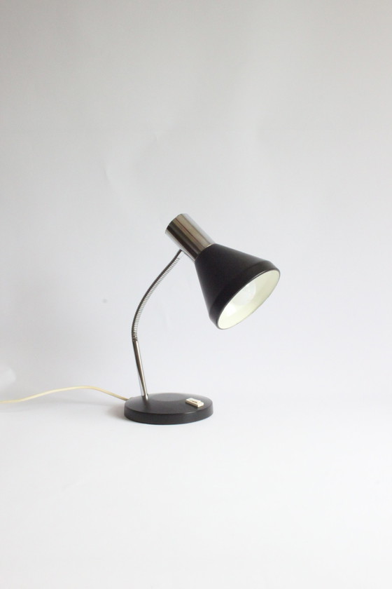 Image 1 of Chrome gooseneck desk lamp, 1960s.