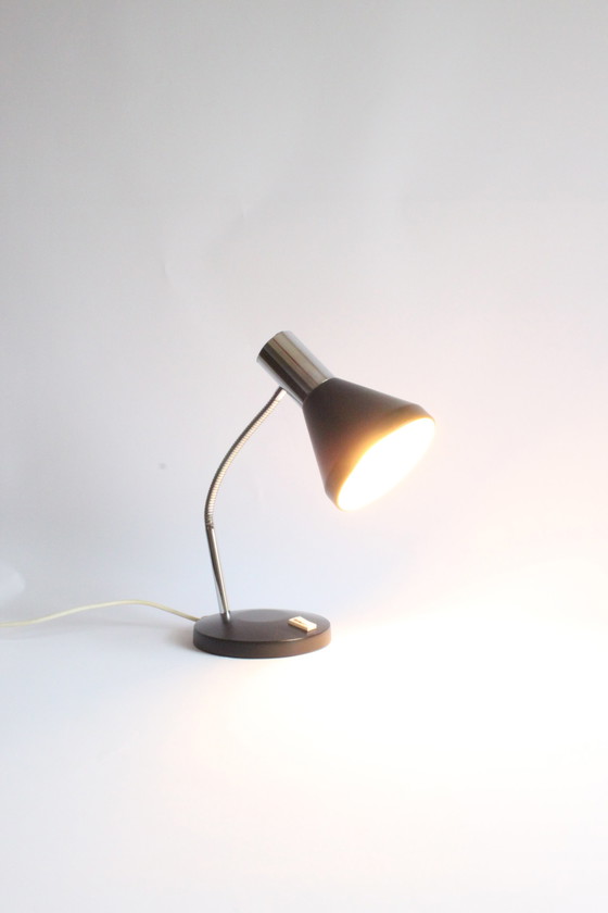 Image 1 of Chrome gooseneck desk lamp, 1960s.