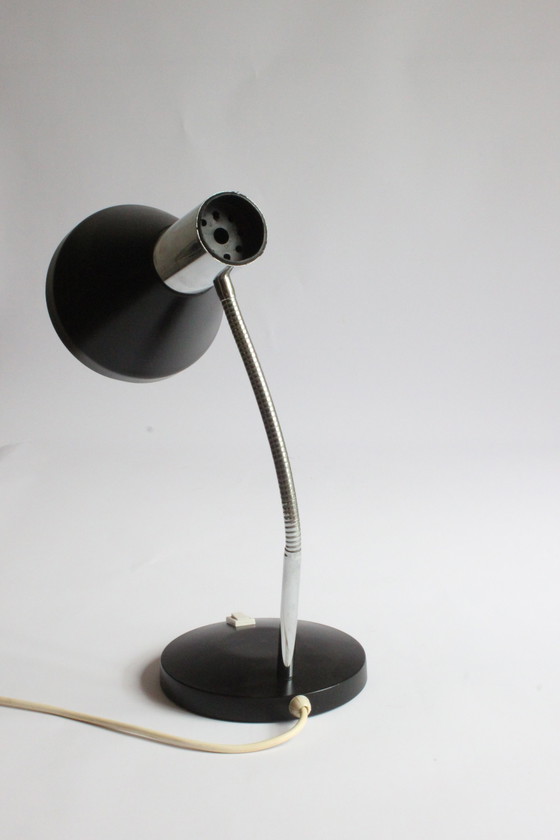 Image 1 of Chrome gooseneck desk lamp, 1960s.