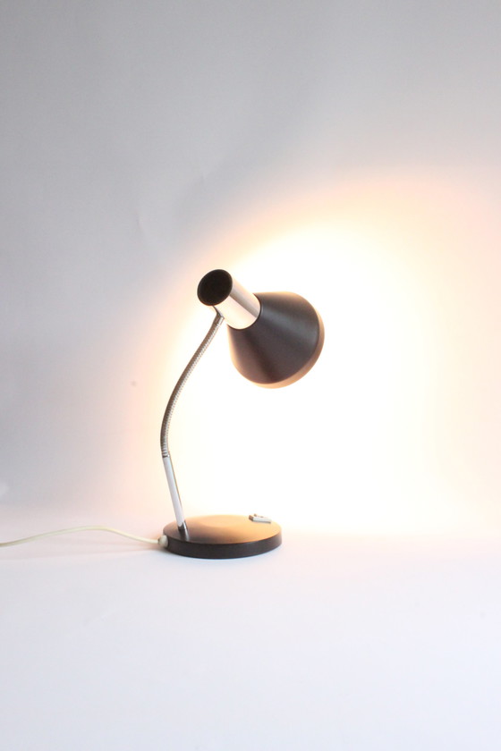 Image 1 of Chrome gooseneck desk lamp, 1960s.