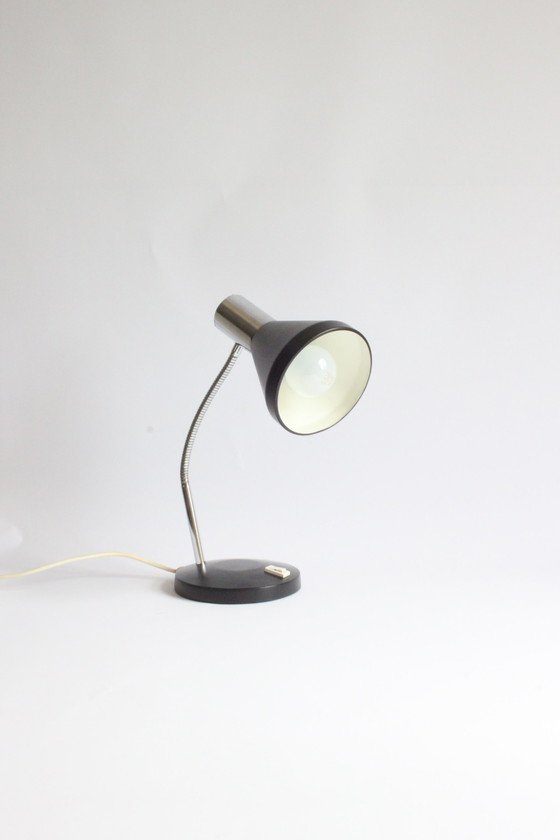 Image 1 of Chrome gooseneck desk lamp, 1960s.