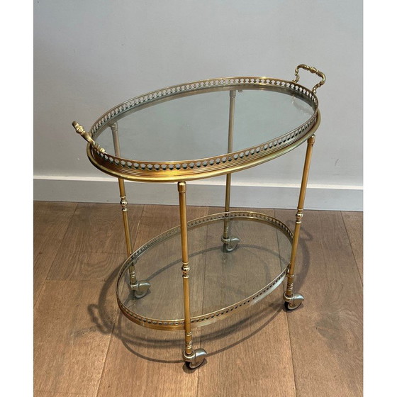 Image 1 of Vintage brass rolling table, France 1940