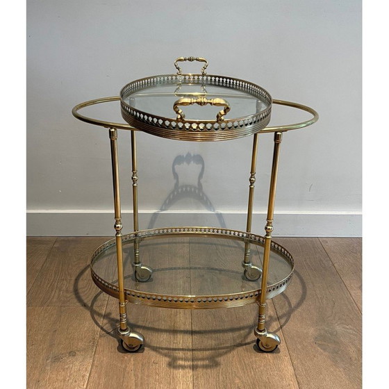 Image 1 of Vintage brass rolling table, France 1940