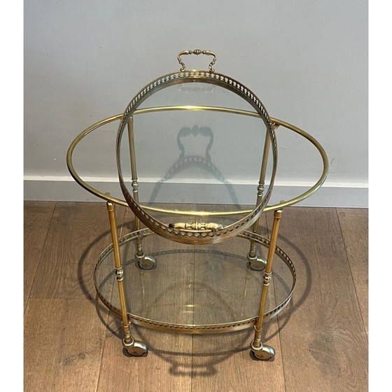 Image 1 of Vintage brass rolling table, France 1940