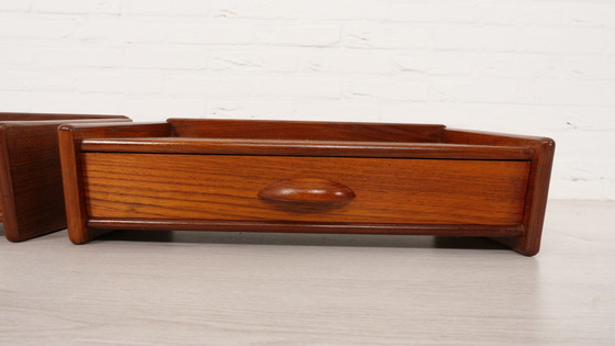 Image 1 of Set of Danish floating bedside tables | Vintage | Teak