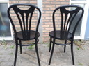 2x black Thonet chairs