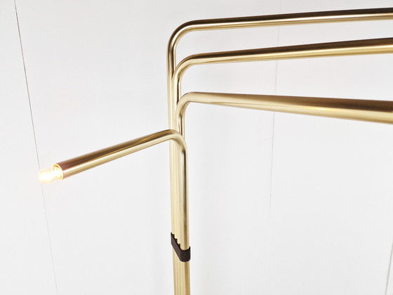 Image 1 of 2x Goffredo Reggiani Adjustable Floor Lamps in Brass, Italy, 1970s