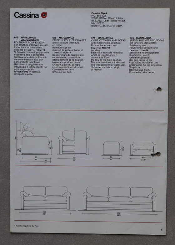Image 1 of Poltrona Maralunga Cassina vintage