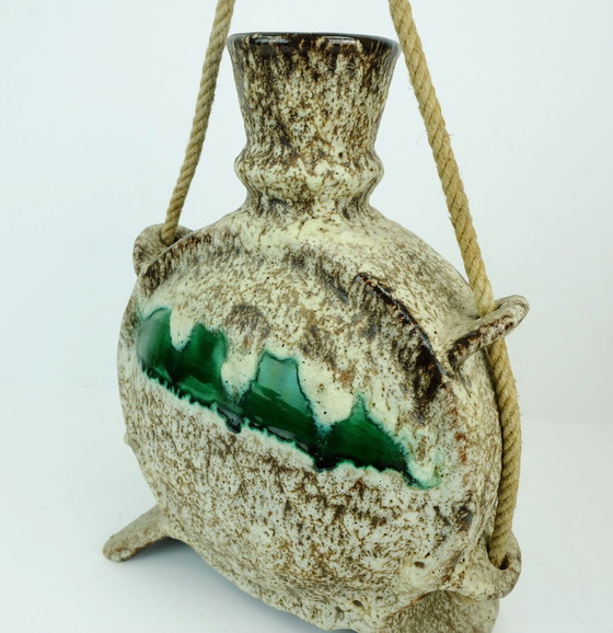 Image 1 of fat lava jopeko VASE with rope and unusual shape 1970s