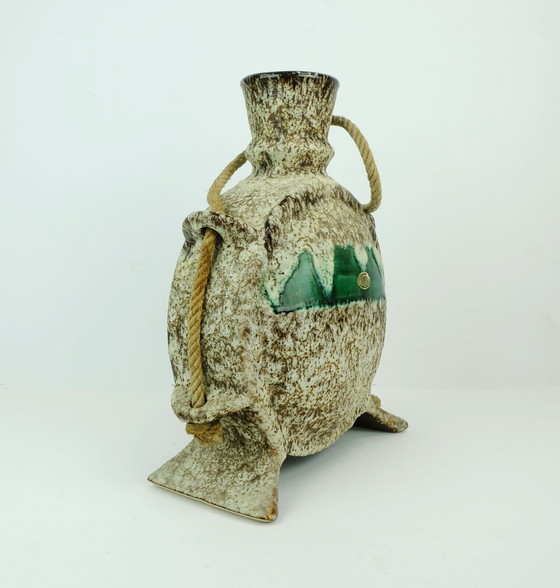 Image 1 of fat lava jopeko VASE with rope and unusual shape 1970s