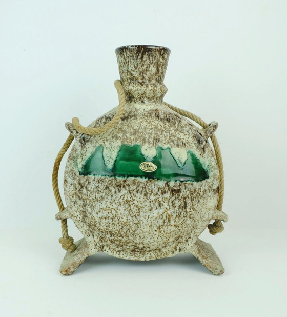 Image 1 of fat lava jopeko VASE with rope and unusual shape 1970s