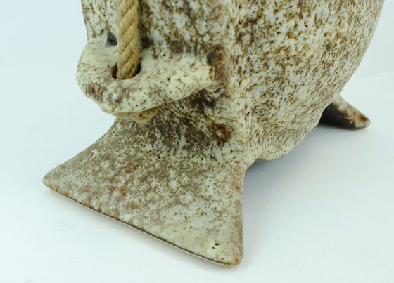 Image 1 of fat lava jopeko VASE with rope and unusual shape 1970s