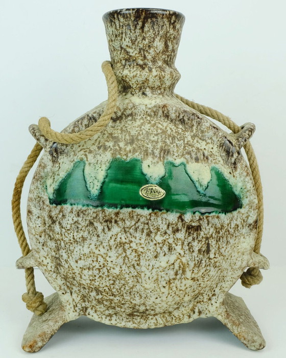 Image 1 of fat lava jopeko VASE with rope and unusual shape 1970s