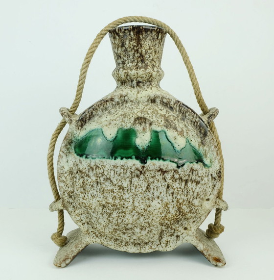 Image 1 of fat lava jopeko VASE with rope and unusual shape 1970s