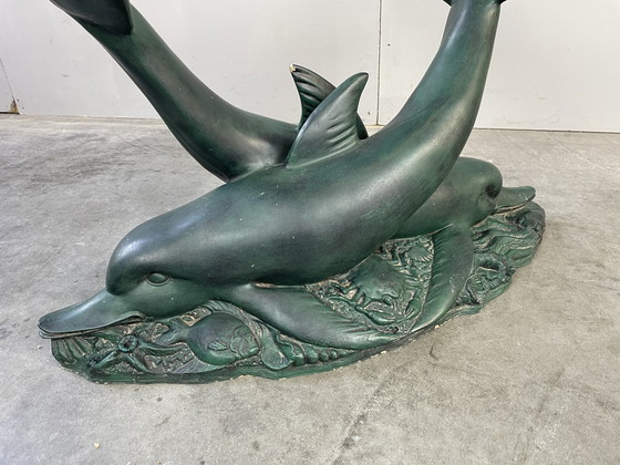 Image 1 of Hollywood regency Dolphins coffee table