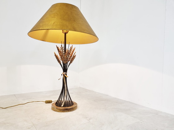 Image 1 of Vintage sheaf of wheat table lamp