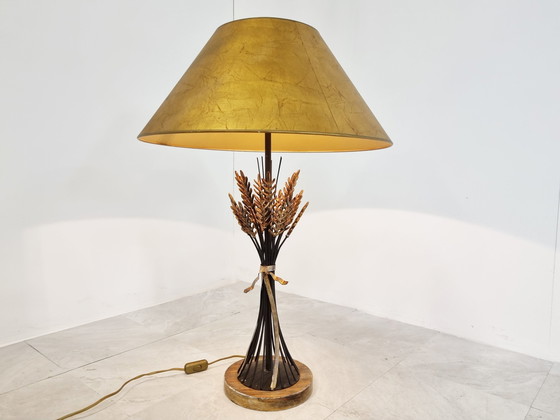 Image 1 of Vintage sheaf of wheat table lamp