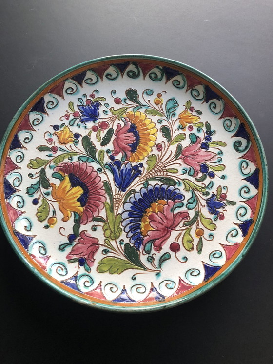 Image 1 of Old plate, majolica or earthenware