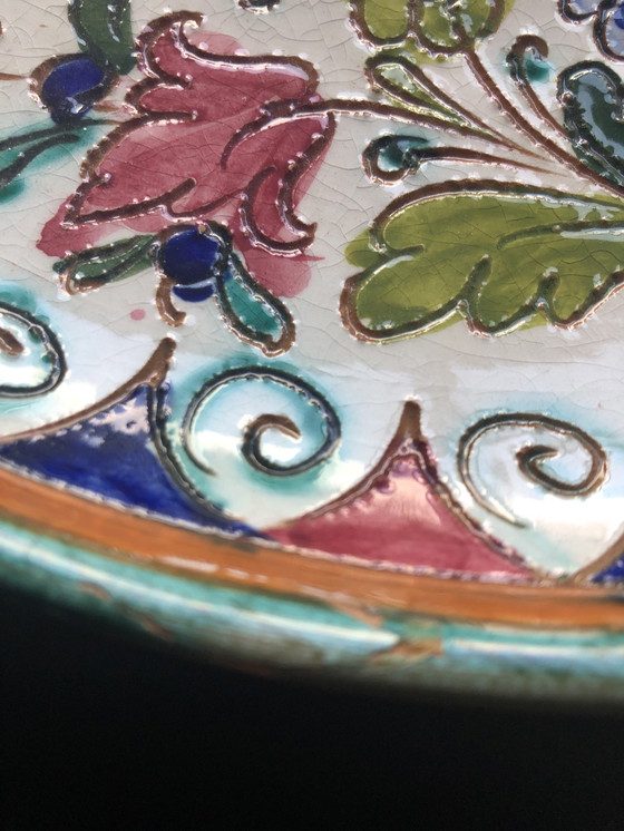 Image 1 of Old plate, majolica or earthenware