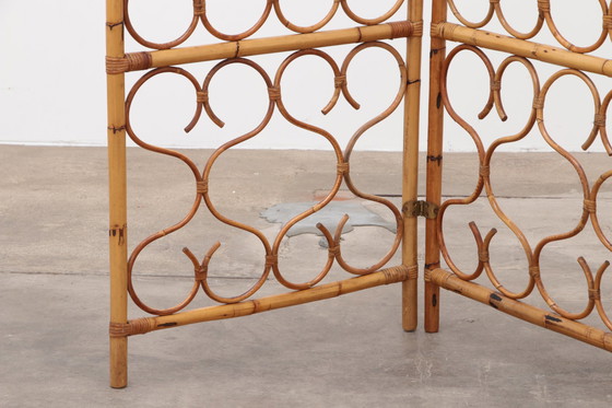 Image 1 of Vintage Rattan folding screen or room divider made in Italy 1960s.