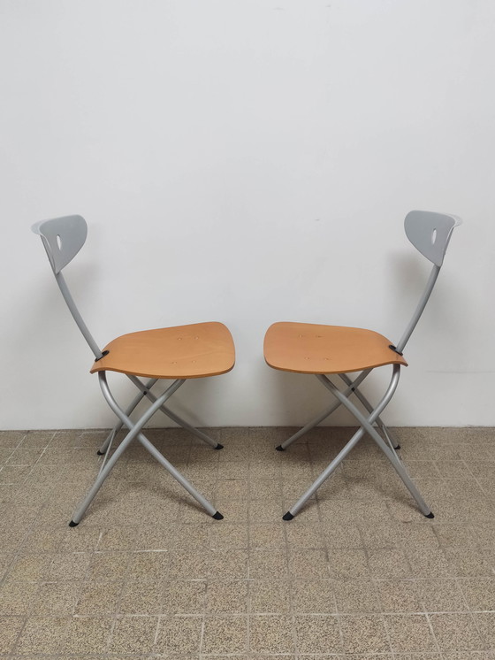 Image 1 of 2x Bonaldo Piu folding chairs by Chiaramonte & Marin