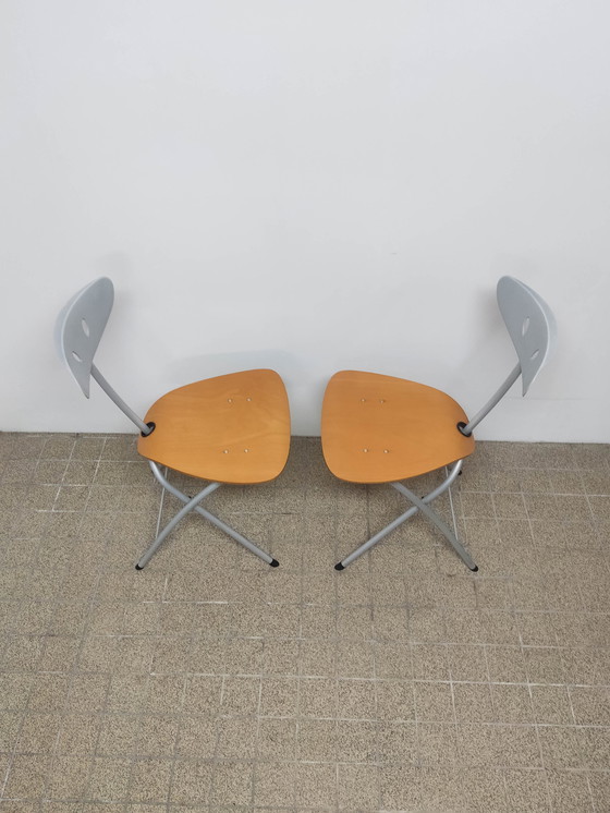 Image 1 of 2x Bonaldo Piu folding chairs by Chiaramonte & Marin