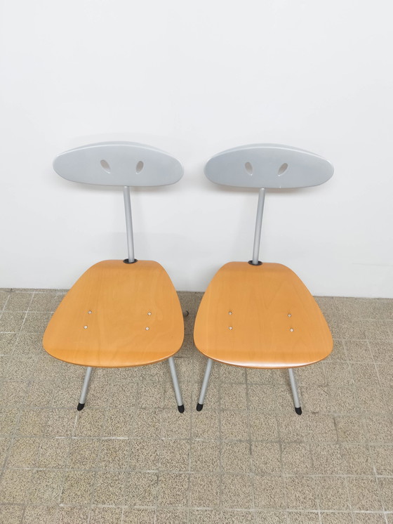 Image 1 of 2x Bonaldo Piu folding chairs by Chiaramonte & Marin