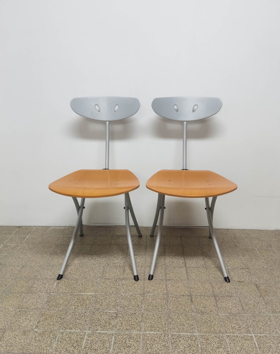 Image 1 of 2x Bonaldo Piu folding chairs by Chiaramonte & Marin