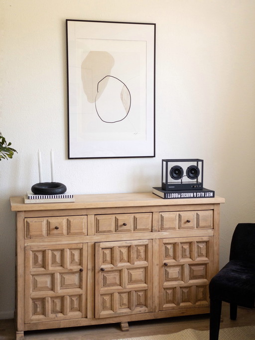 Brutalist spanish sideboard credenza