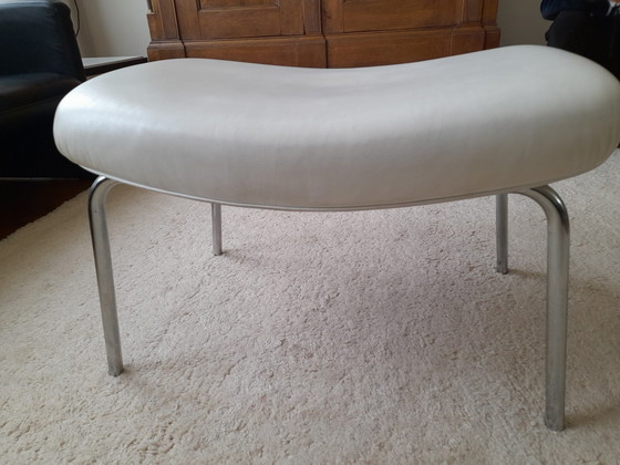 Image 1 of Italian vintage leather footstool