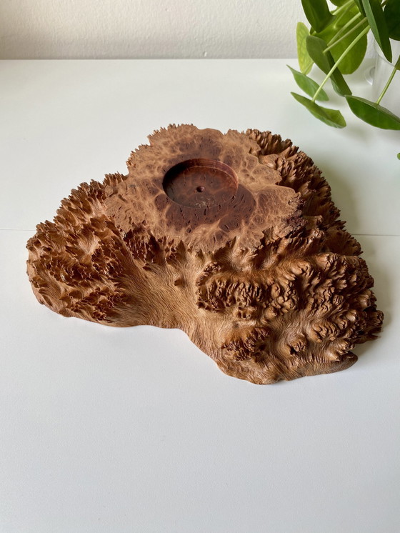 Image 1 of Maple Burl Wood Sculptural Bowl With Living Edge