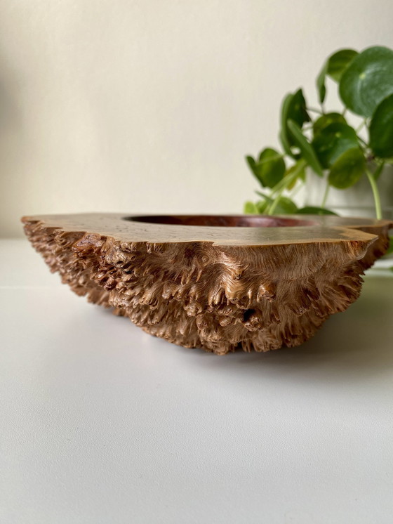 Image 1 of Maple Burl Wood Sculptural Bowl With Living Edge