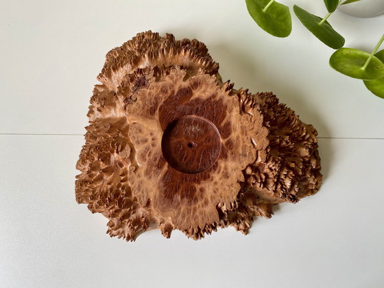 Image 1 of Maple Burl Wood Sculptural Bowl With Living Edge