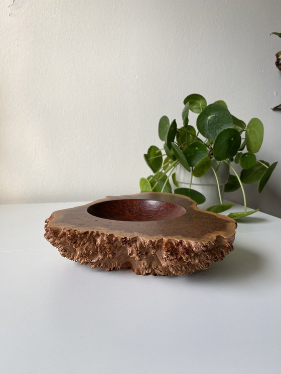 Image 1 of Maple Burl Wood Sculptural Bowl With Living Edge