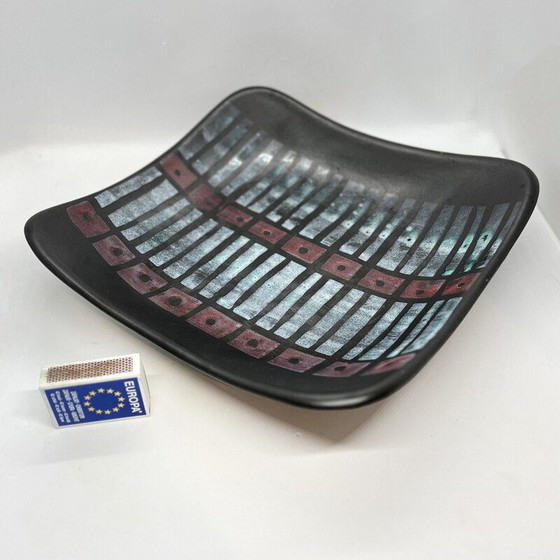 Image 1 of Piatto da frutta in ceramica vintage Op Art di Strehla Keramik, Germania, anni '70