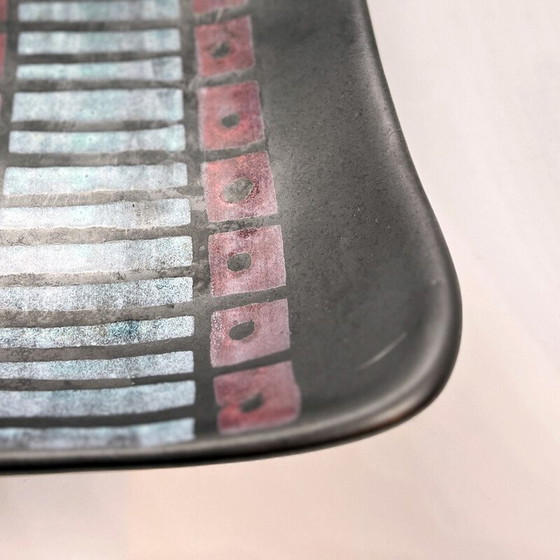 Image 1 of Piatto da frutta in ceramica vintage Op Art di Strehla Keramik, Germania, anni '70