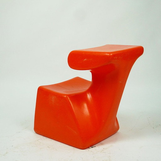 Vintage children's chair in red plastic by Luigi Colani for Top System Burkhard Lübke, Germany 1970