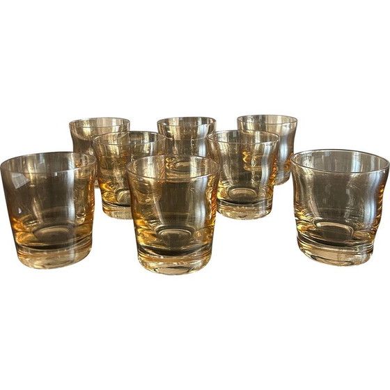 Image 1 of Set of 8 vintage glasses with iridescent reflections, 1970