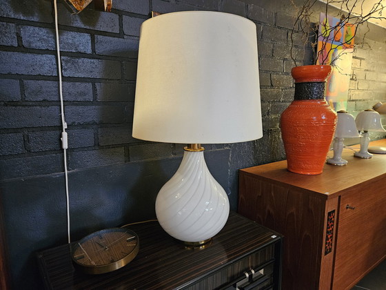 Image 1 of Vintage Italian Table Lamp, Glass, Swirl