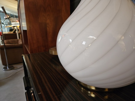 Image 1 of Vintage Italian Table Lamp, Glass, Swirl