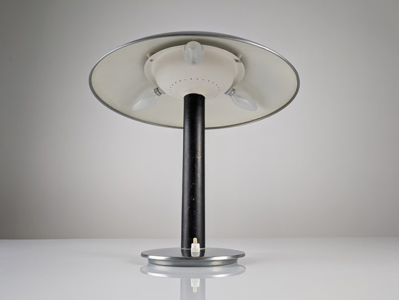 Image 1 of Leather Table Lamp By Metalarte, 1962