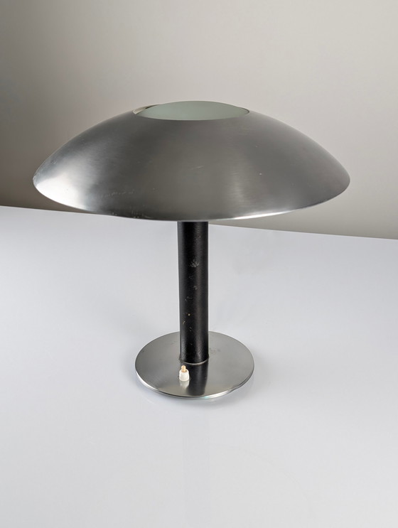 Image 1 of Leather Table Lamp By Metalarte, 1962