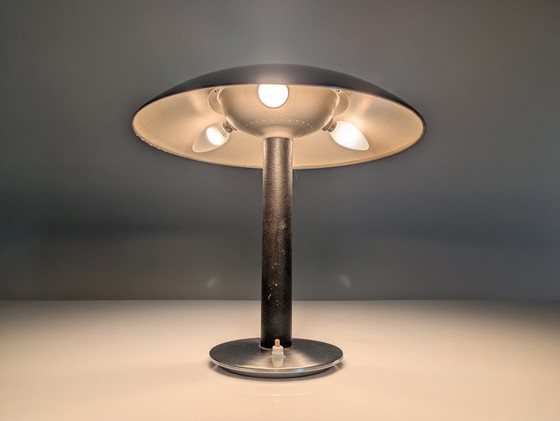 Image 1 of Leather Table Lamp By Metalarte, 1962