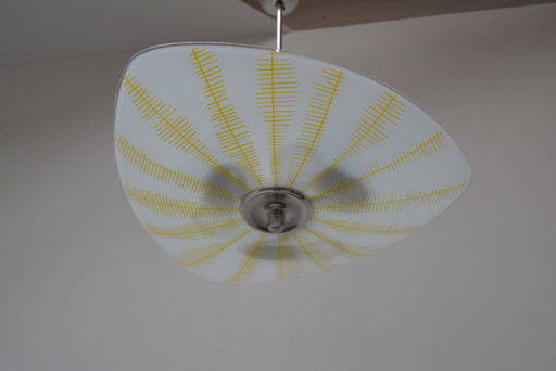 Mid-Century Glass Pendant By Napako, Czechoslovakia, 1970S.