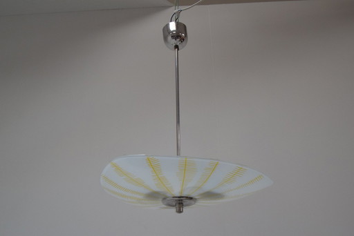 Mid-Century Glass Pendant By Napako, Czechoslovakia, 1970S.