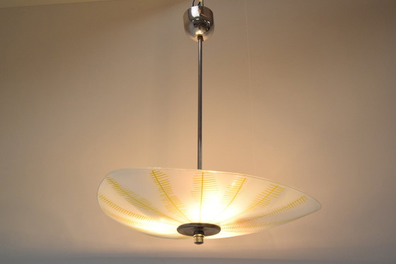 Image 1 of Mid-Century Glass Pendant By Napako, Czechoslovakia, 1970S.