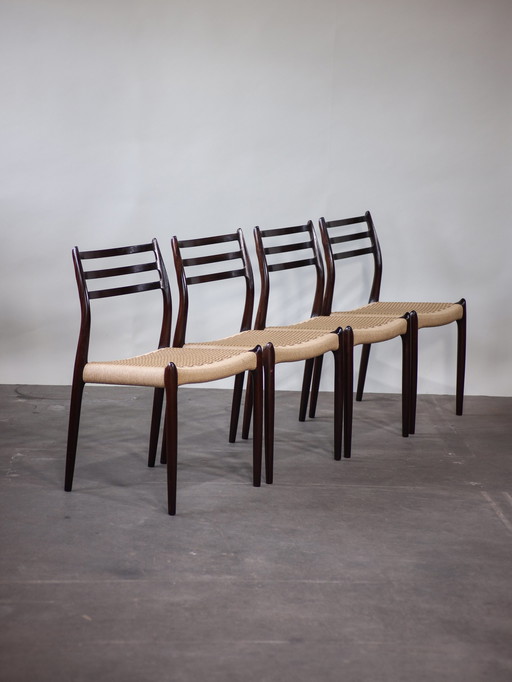 4x N.O. Møller dining chairs 78 Danish design